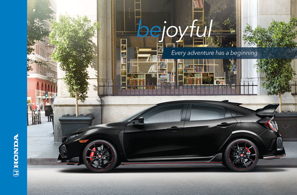 Honda Civic Type R beJoyful campaign banner