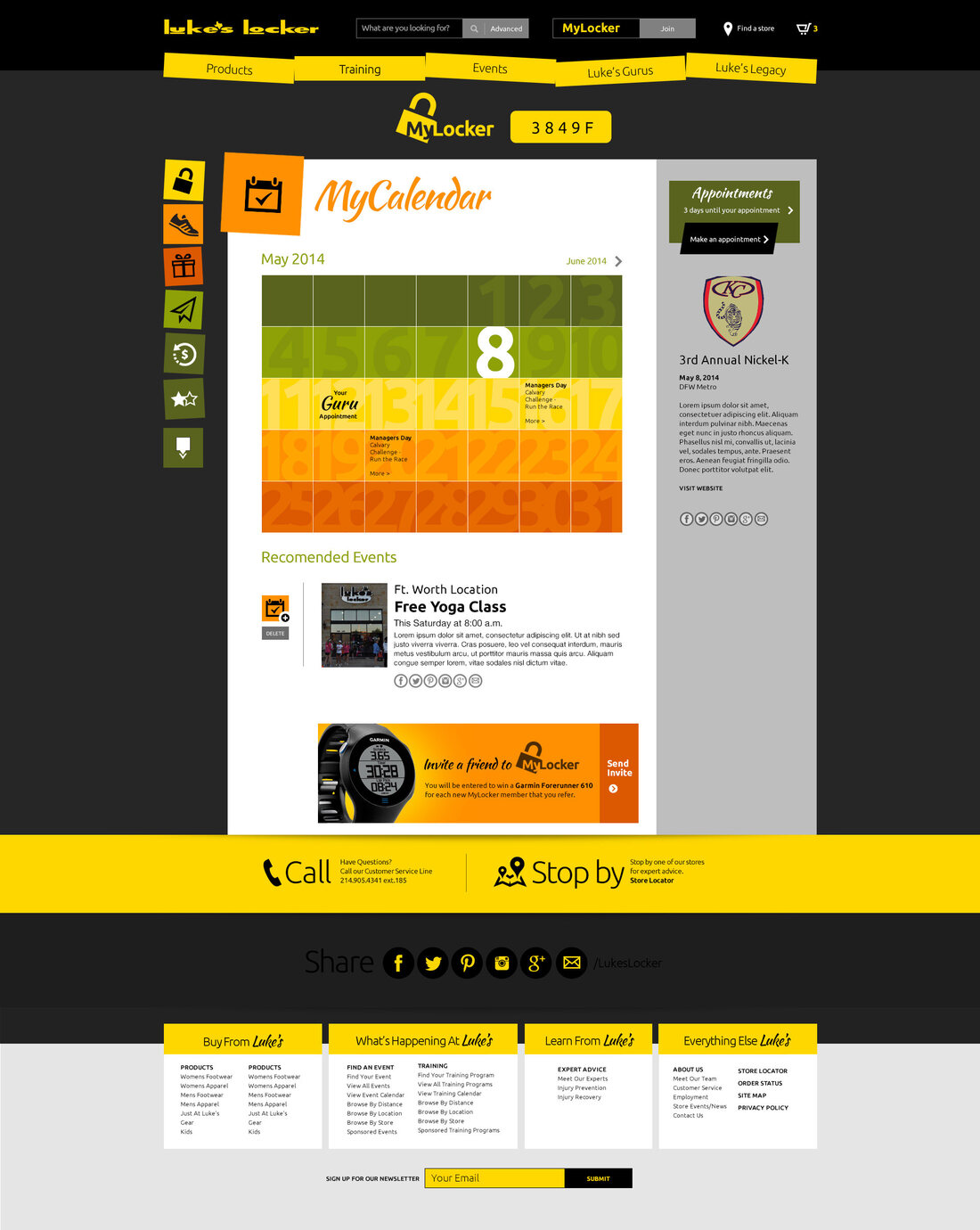 MyLocker calendar