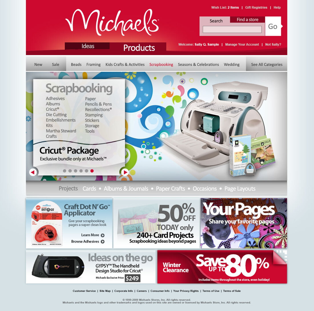 Michaels.com Cricut Gypsy product page