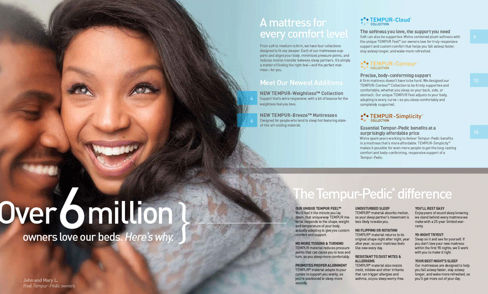 Tempur-Pedic holiday gift guide spread